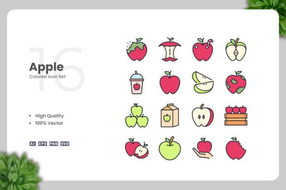 Apple Color Icons: A Modern Graphic Design Asset for Clean Branding