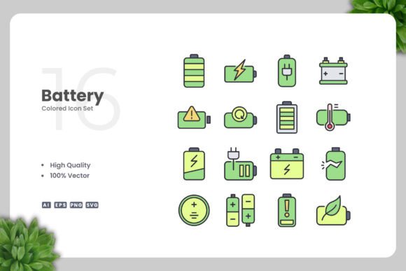 Battery Color Icons: A Practical Graphic Design Asset for Digital Sellers