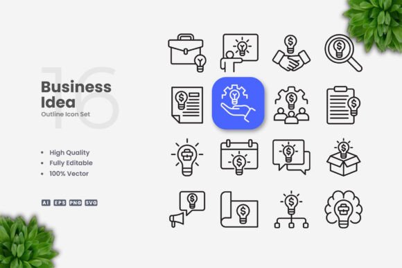 Business Idea Icons: A Simple Graphic Design Asset for Strong Local Branding