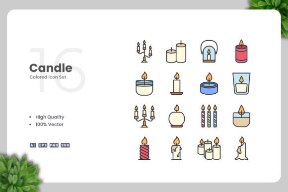 Candle Color Icons: A Simple Graphic Design Asset for Handmade Creations