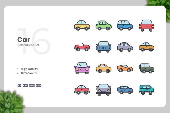 Car Color Icons: A Versatile Graphic Design Asset for Modern Branding