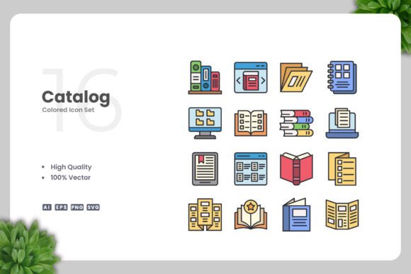 Catalog Color Icons: A Simple Graphic Design Asset for Commercial Use