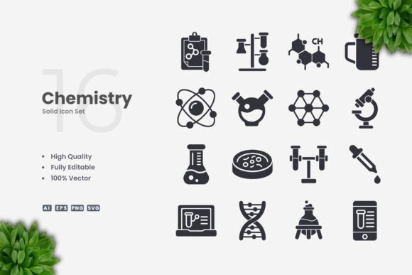 Chemistry Solid Icons: A Modern Design Asset for Content Publishing
