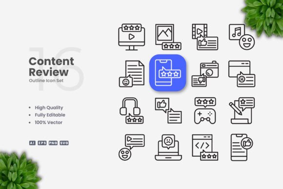 Content Review Icons: A Simple Graphic Design Asset for Modern Digital Sellers