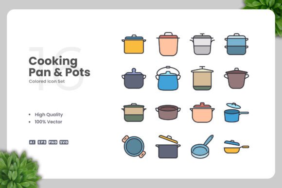 Cooking Pan and Pots Color Icons: A Designer’s Perspective