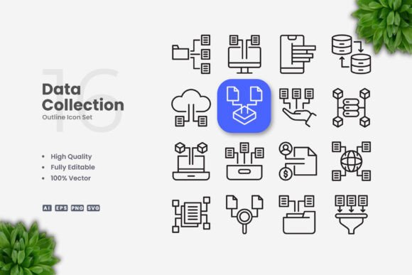 Data Collection Icons: A Simple Graphic Asset for Clean, Professional Crafts