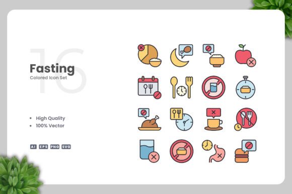 Fasting Color Icons: A Modern Design Asset for Clean Visual Concepts