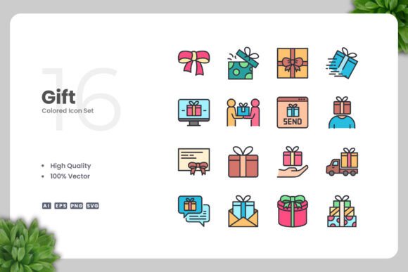 Gift Color Icons: A Versatile Graphic Design Asset for Creative Projects
