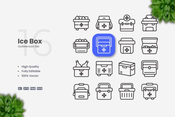 Ice Box Icons: A Simple Graphic Design Asset for Commercial Creativity
