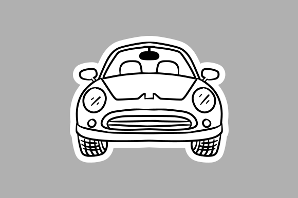 Minimalist Doodle Car for Local Business Branding and Packaging Design