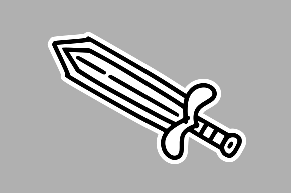 Monochrome Medieval Sword: A Graphic Design Asset for Handmade Creations