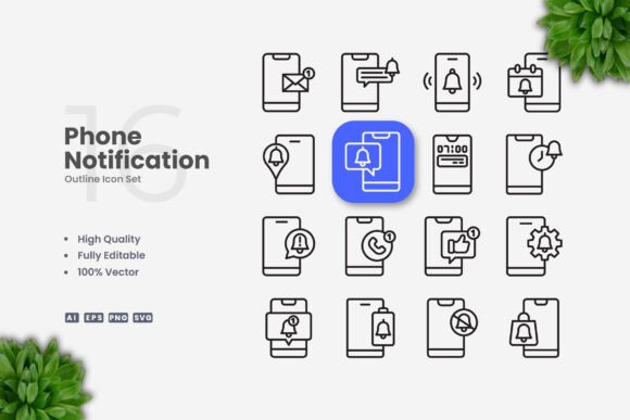 Phone Notification Icons: A Versatile Graphic Design Asset for Modern Projects