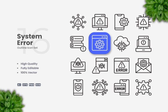 System Error Icons: A Simple Graphic Design Asset for Modern Branding