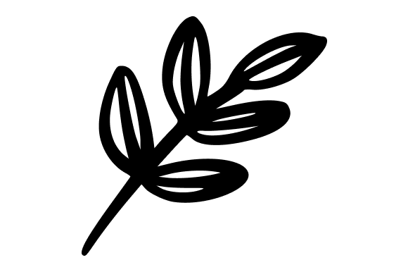 White Leaf Doodle Illustration: A Versatile Graphic for Creative Projects