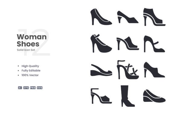 Woman Shoes Icons: A Fresh Perspective for Real Embroidery Projects